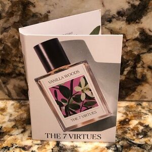 The 7 Virtues Vanilla Woods Sample Vial Spray Card